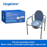 HygiCare Enlarged Bedpan and Commode Liners Value Pack 100 Count, Leakproof, Medical Grade, Portable Toilet Bag Fits All Bedpans and Commode Buckets, Interleaved Bags on Roll No Need to Tear off Bags