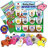 Potty Time Adventures Potty Training Chart by Lil ADVENTS - Farm Animals with 14 Wood Block Toy Prizes - Potty Training Advent Game - Wooden Block Toys, Reward Chart, Activity Board & Stickers