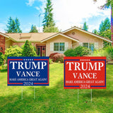 MAGJIUKE Trump Vance 2024 Yard Sign, Donald Trump President JD Vance Vice President 2024 Yard Signs, 18 "X 12" Double-Sided MAGA Sign, Metal H-Shaped Stake, Red And Blue 2-Pack