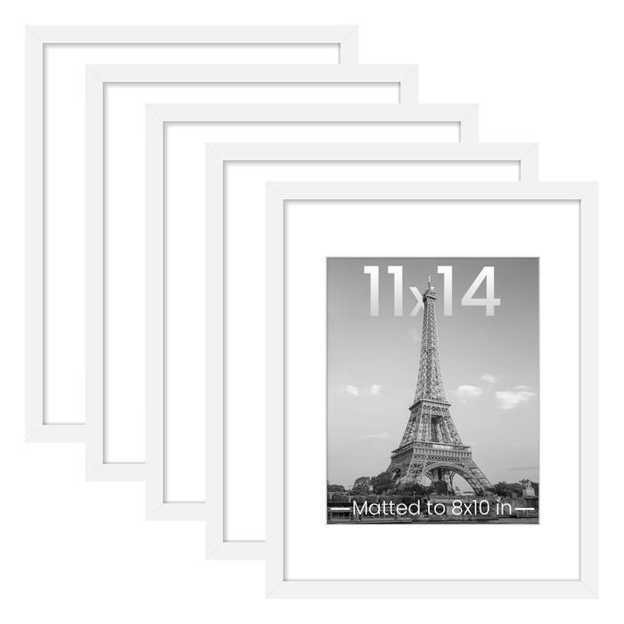 upsimples 11x14 Picture Frame, Gallery Wall Frames Set of 5, White
