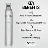 Kenra Professional Volume Spray 25 80% | Super Hold Finishing & Styling Hairspray | Flake-free & Fast-drying | Wind & Humidity Resistance | All Hair Types | 10 oz