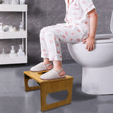 ZOSTA Squatting Toilet Stool, Bamboo Toilet Potty Step Stool, Foldable Poop Stool with Non-Slip Mat for Adult & Kids, 8.1” Bathroom Squatting Urinal Fit All Toilets, No Installation, Natural Color