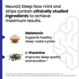 NeuroQ Sleep Now - Natural Sleep Support Supplement - Maintain Healthy Sleep Cycles & Brain Function - Melatonin & L-Theanine - Non-Habit Forming - 30 Mint Oral Strips