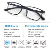 Tanlys 2 Pack Blue Light Blocking Glasses for Computer Eye Strain [Dry Eye & Sour Eye], Anti UV Reduce Headache Classic Bluelight Blocker Glasses Men Women