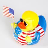 TAOHUAJIANG Rubber Ducks Trump Car Duck Dashboard Decoration Squeak Ducks Toys Car Ornaments Car Décor Accessories with Sunglasses，Gold-Plated Necklace and Flagship (Style G)