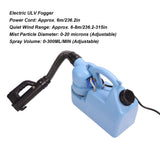 7L 850W Fogger Machine Disinfectant Fogger Atomizer Portable Mist Duster ULV Sprayer for Hospital Home School (US Plug 110V)
