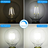 Dimmable LED Edison Light Bulb, G25 (G80) Globe Bulb, 60W Equivalent, 5000K Daylight, Christmas Light, E26 Standard Base, UL Listed, 6-Pack