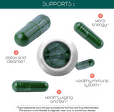 Organic Spirulina and Chlorella Capsules – 180 Chlorophyll Pills, Blue Green Algae Powder Capsules to Support Detox, Mitochondria & Energy– 3X More Chlorella Spirulina Powder/Serving