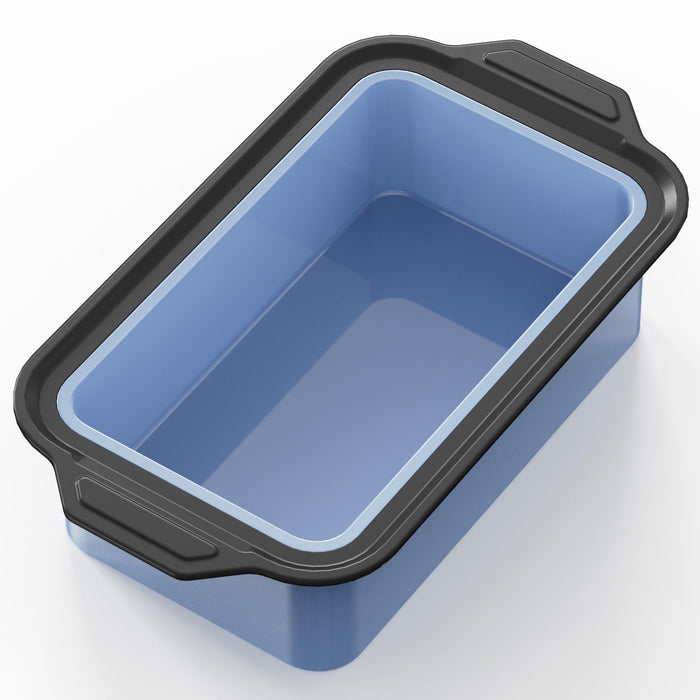 BRONYPRO 9x5 Inch Non-Stick Bread Loaf Pan,Non-Toxic Silicone Baking Mold For Homemade Bread,Heavy-Duty Steel Frame,Dishwasher Safe-Blue