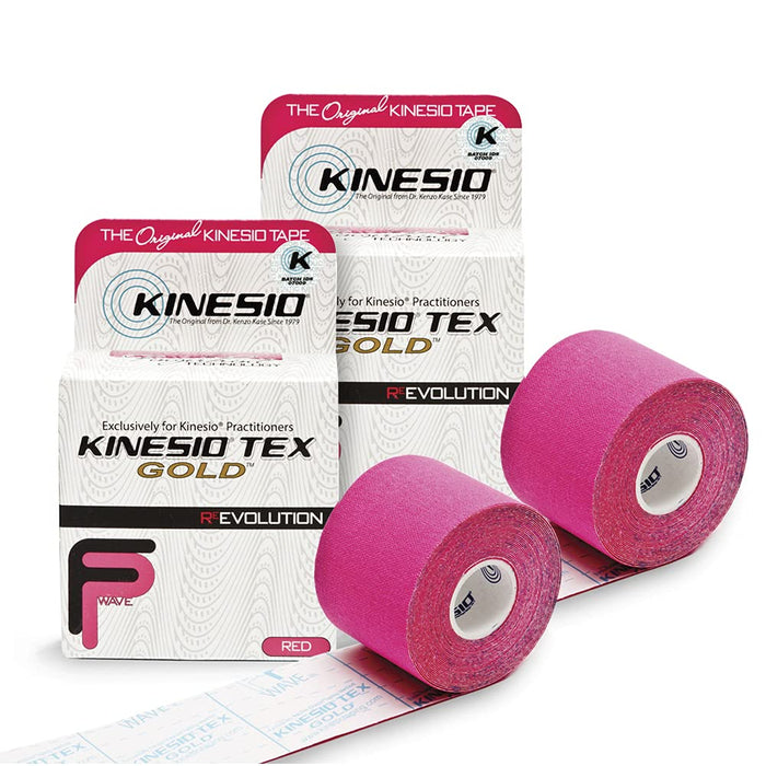 Kinesio Taping - Elastic Therapeutic Athletic Tape Tex Gold FP - Red – 2 in. x 13 ft - 2 Pack