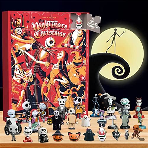 Halloween Advent Calendar 2024 - Contains 24 Gifts, 2024 Halloween Horror Movie Figures Advent Calendar, Halloween Countdown Calendar, Halloween Doll Collectible Figures Gift for Kids (C)