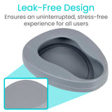 Vive Bed Pan for Elderly Females & Males - Spill Proof Bedpan for Men & Women, Contoured Toilet Urinal - Soft Extra Comfort Support for Adults, Medical Centers, Nursing, Hospitals, Patients, Home Use