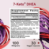 Jarrow Formulas 7-Keto DHEA 100mg – Dietary Supplement for Daily Wellness – 30 Veggie Capsules (15-30 Day Supply)