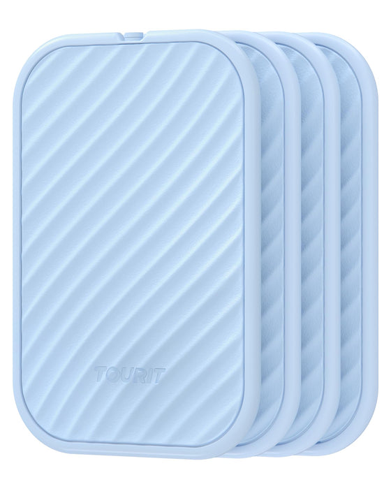 TOURIT Slim Ice Packs for Lunch Boxes and Coolers, 4 Pack Reusable Lunch Box Ice Packs, Long Lasting BPA-Free Non-Toxic Freezer Packs for Lunch Bags, Travel, Picnic or Camping, Baby Blue