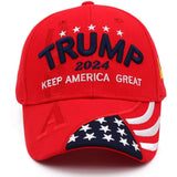 Engmoo Trump 2024 Maga Hat with USA Flag Embroidery Adjustable Baseball Cap