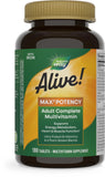 Nature's Way Alive! Max3 Potency Adult Complete Multivitamin, Ultra Potency B-vitamins to Support Energy Metabolism*, with Methylated B12 and Folate, 180 Tablets (Packaging May Vary)