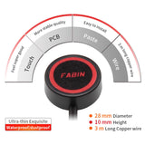 FARBIN Horn Push Button with Quick Connector, Momentary Switch with 3 Meters Wire, Round Red Cap Button Switch for Air Horn, DIY Electronics Accessories (Flat Button)