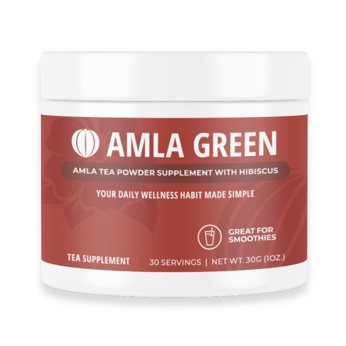 AMLA GREEN Tea Powder Supplement with Hibiscus 30 servings