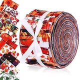 40 Pcs Cotton Solids Christmas Cotton Fabric Patchwork Roll Cotton Quilting Roll Fabric Christmas Red Green White Quilting Strips 2.6 Inch Precut Patchwork Roll for Xmas DIY Craft