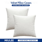 MIULEE Pack of 2 Velvet Soft Solid Decorative Square Throw Pillow Covers Set Christmas Cushion Case for Spring Couch Sofa Bedroom Car 18x18 Inch 45x45 cm