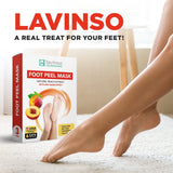 Lavinso Peach Foot Peel Mask for Dry Cracked Feet - 2 Pack - Dead Skin Remover Foot Mask for Cracked Feet and Callus - Exfoliating Feet Peeling Mask for Soft Baby Feet