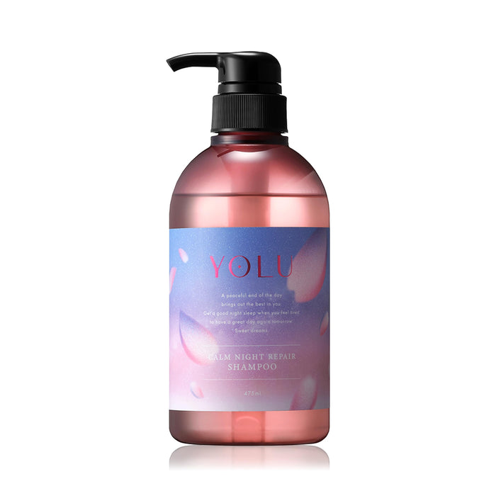 YOLU Yol | Night Beauty Shampoo Bottle, Calm Night Repair, 16.7 fl oz (475 ml), Cherry & Muguet Scent, Damage Care, Dense Repair