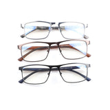 Lcbestbro 3 Pack Business Blue light Blocking Reading Glasses for Men, 1.25 Metal Readers