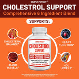 Cholesterol Support Supplement, Natural Capsuless with Garlic, Niacin, Policosanol, Guggul, Plant Sterol & Cayenne to Help Maintain HDL, LDL & Tryglycerides in Normal Range, 60 Pills