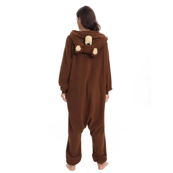 NAITOKE Adult Animal Onesie Halloween Costume Cosplay One-Piece Pajamas Women Man Teens Brown