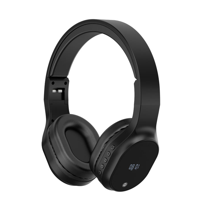 T.TAOMI FM Radio Headphones, Wireless Radio Headset for Mowing, Cycling, Jogging, Portable Radio with 400mAh Rechargeable Battery, LED Display Easy to Use, 3.5mm Jack, Gifts for Seniors Elderly(Black)