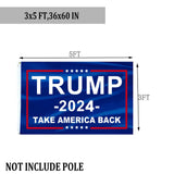 Trump 2024 Flags Double Sided 3x5 Outdoor- Donald Trump Take America Back Flag Banner Heavy Duty 3 Ply Trump for President Flag 4 Rows Stitched with 2 Brass Grommets