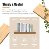 Floating Shelves for Wall, Natural Wood Shelf Decor for Bathroom Kitchen Bedroom, Hanging Mounted Invisible Bracket, Small 17 inch, Rustic Burlywood