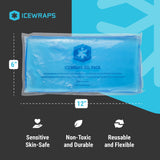 ICEWRAPS 6"x12" Flexible Gel Reusable Ice Packs for Injuries, After Surgery and Pain Relief | Neck, Knee, Hip, Back and Shoulder | Hot Cold Compress Swelling | 2 in a Pack