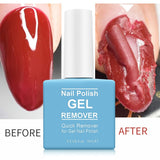 Gel Nail Polish Remover, Ultra-Powerful Nail Polish Remover for Natural, Nail Polish Remover for Gel Nails (with 1Pcs Cuticle Pusher and Nail Polish Scraper)