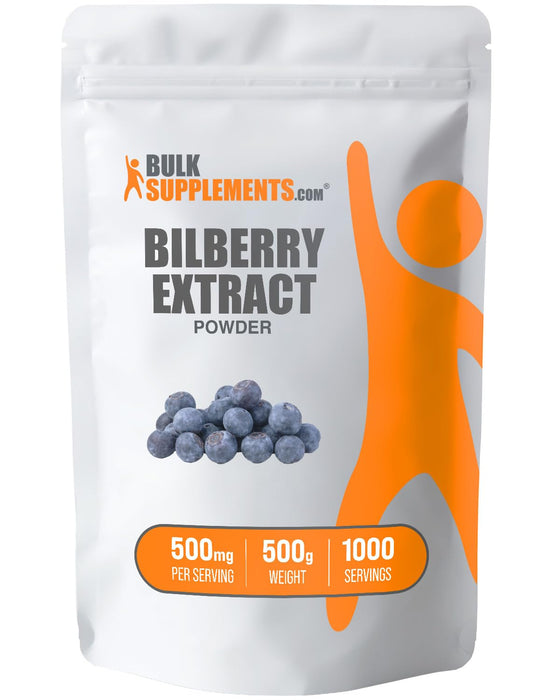 BulkSupplements.com Bilberry Extract Powder - Bilberry Fruit Extract, Bilberry Powder, Bilberry Supplement for Eyes - Glulten Free, 500mg per Serving, 500g (1.1 lbs) (Pack of 1)