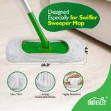 HOMEXCEL Reusable Microfiber Mop Pads Compatible with Swiffer Sweeper-Washable Wet Pad Refills for Wet & Dry Use, Floor Cleaning Mop Head Pads Refills for Household Cleaning, Pack of 4, White