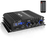 Romicta 4.1 Channel Mini Audio Amplifier Receiver, Power Amplifier, Bluetooth 5.0 Amplifier, 50Wx4 + Active Subwoofer, Integrated Hi-Fi Loudspeaker Amplifier, Audio Reduction System for Car or Home