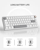 Womier SK65 Wireless Mechanical Gaming Keyboard, 60 Percent Retro Creamy Silver Aluminium Keyboard, Bluetooth 5.0/2.4GHz/USB-C Wired Hot Swappable Custom RGB Backlit Keyboard for Mac Computer PC