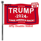 Jayus Women Donald Trump For President 2024 Flag 2x3 Outdoor Made in USA - 3Ply 200D Double Sided Take America Back (TAB) Trump 2024 Flags Banner with 2 Brass Grommets