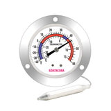 GOATACURA Vapor Capillary Refrigeration Thermometer, Stainless Steel Flanged Panel Mount, 2" Dial Size, 48" Capillary, -40-60 Deg F/-40-15 Deg C