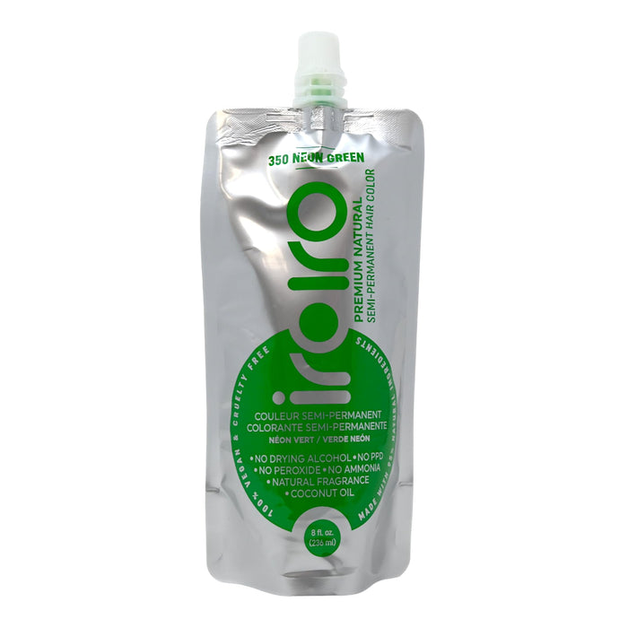 IROIRO Premium Natural Semi-Permanent Hair Color 350 Neon Green (8oz)