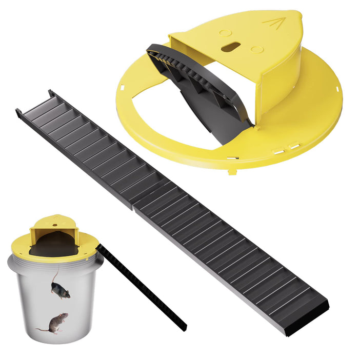 Mouse Trap Bucket - Multi-Catch, Auto-Reset, Humane or Lethal Rat Trap - Mouse Traps Indoor for Home - No Chemicals or Glue Needed - Durable ABS Material - 5 Gallon Bucket Compatible