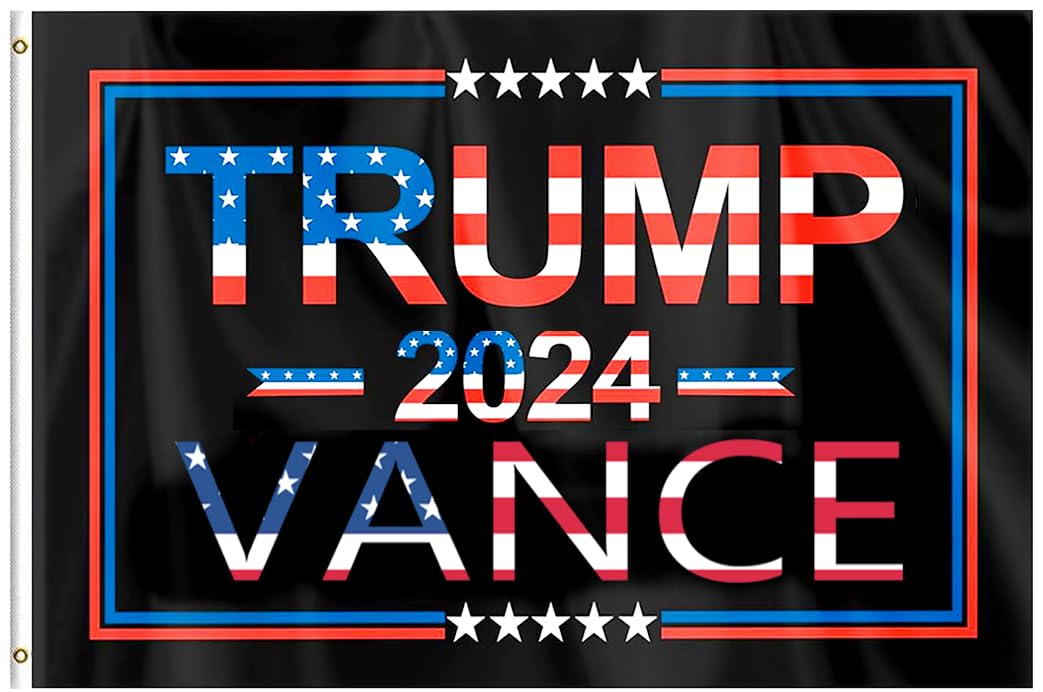 ERT Trump and Vance 2024 Flag 3x5FT Make America Great Again Trump and Vance 2025 Flag White Banner with Brass Grommets MAGA
