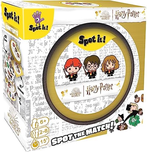 Zygomatic Spot It! Harry Potter (Eco-Blister) - Magical Wizarding World Card Game for Families! Fun Matching Game for Kids and Adults, Ages 6+, 2-8 Players, 15 Minute Playtime, Made