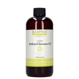 Banyan Botanicals Refined Sesame Oil - USDA Organic, 16 oz - Unscented Traditional Ayurvedic Oil for Massage