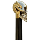 Vintage Brass Skull Walking Cane for Men and Women Black Wooden Walking Stick Antique Victorian Style Fancy Cane