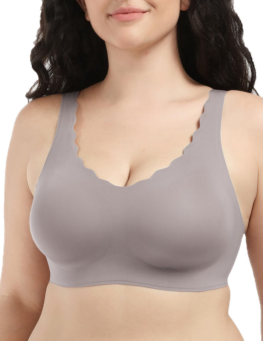 COMFELIE Women Wireless Seamless Bras Supportive Bras Elderly Lift Up T-Shirt Bras Bralettes Soft Everyday Bra Brown M