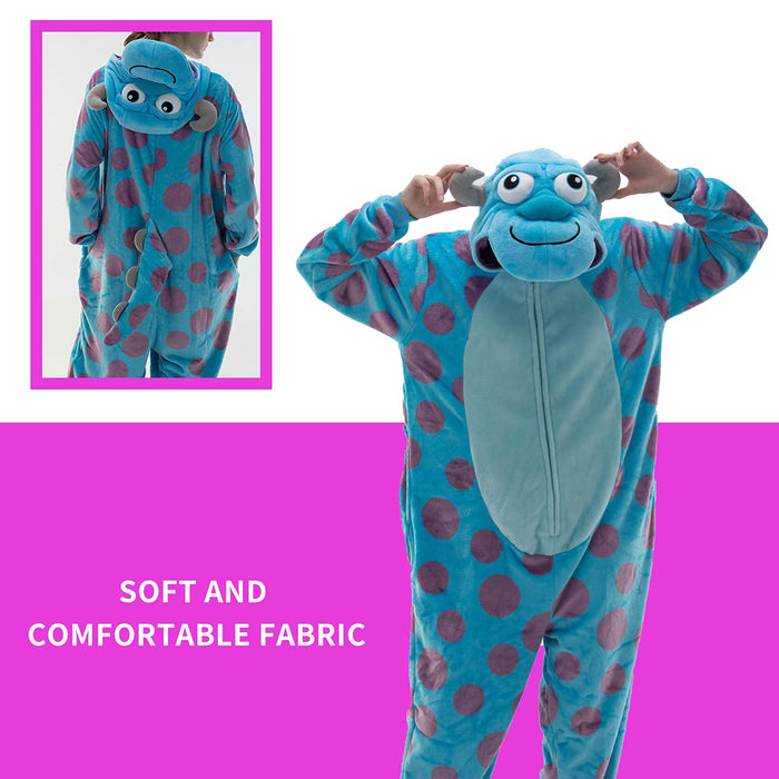 COSUSKET Snug Fit Unisex Adult Onesie Pajamas, Flannel Cosplay Animal One Piece Halloween Costume Sleepwear Homewear