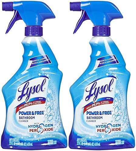 Lysol Power and Free Bathroom Cleaner, Fresh, 22 Ounce (Pack of 2)